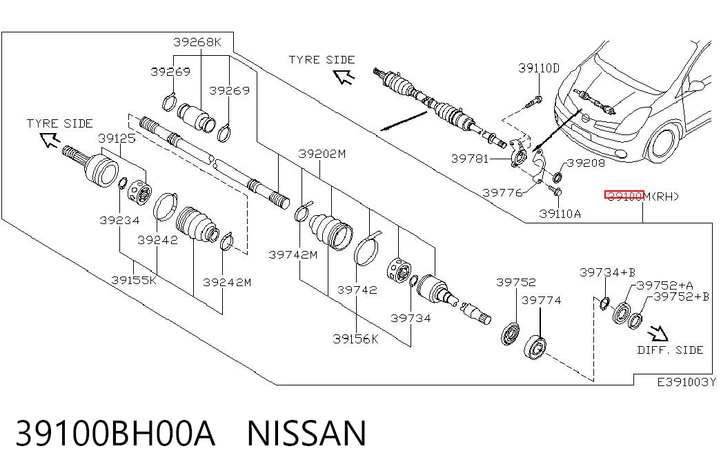 Привід передній правий на Nissan Micra  K12
