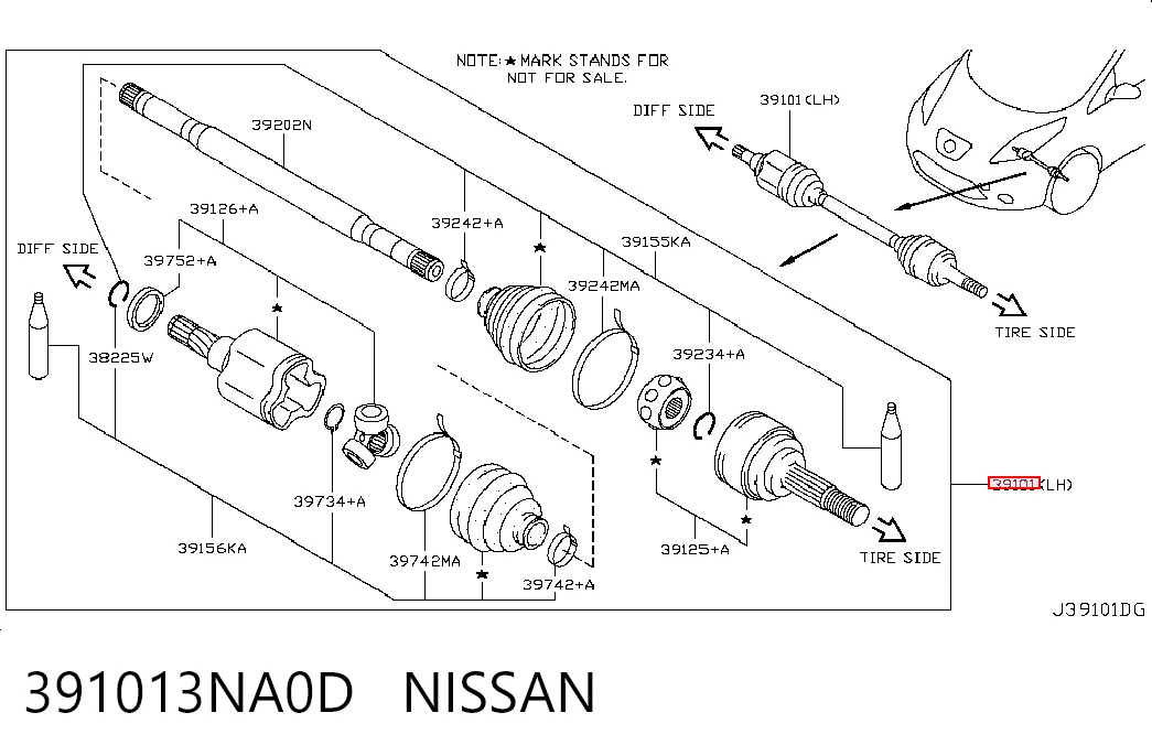 Купити Ліва піввісь Nissan LEAF I ZE0