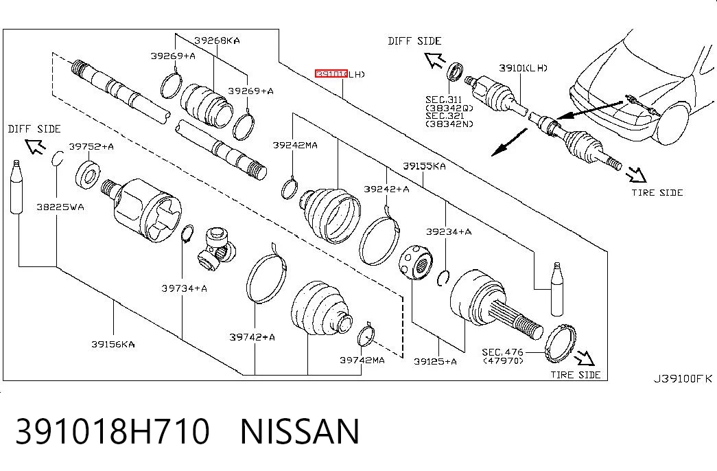 Купити Ліва піввісь Nissan X-Trail  T30