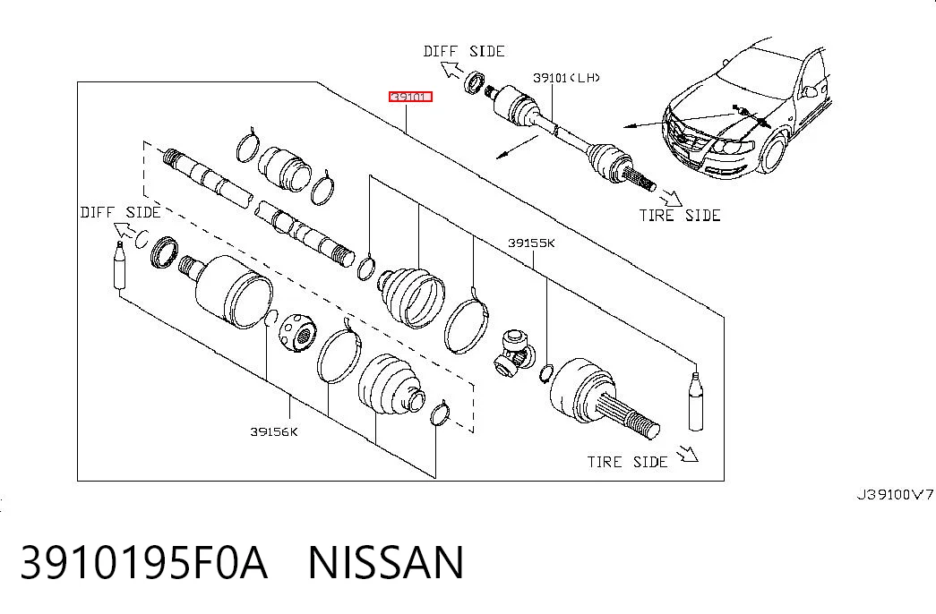 Купити Ліва піввісь Nissan Almera CLASSIC B10RS