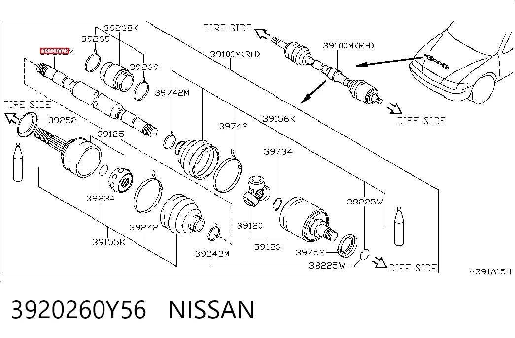 Купити Піввісь права Nissan Almera I N15