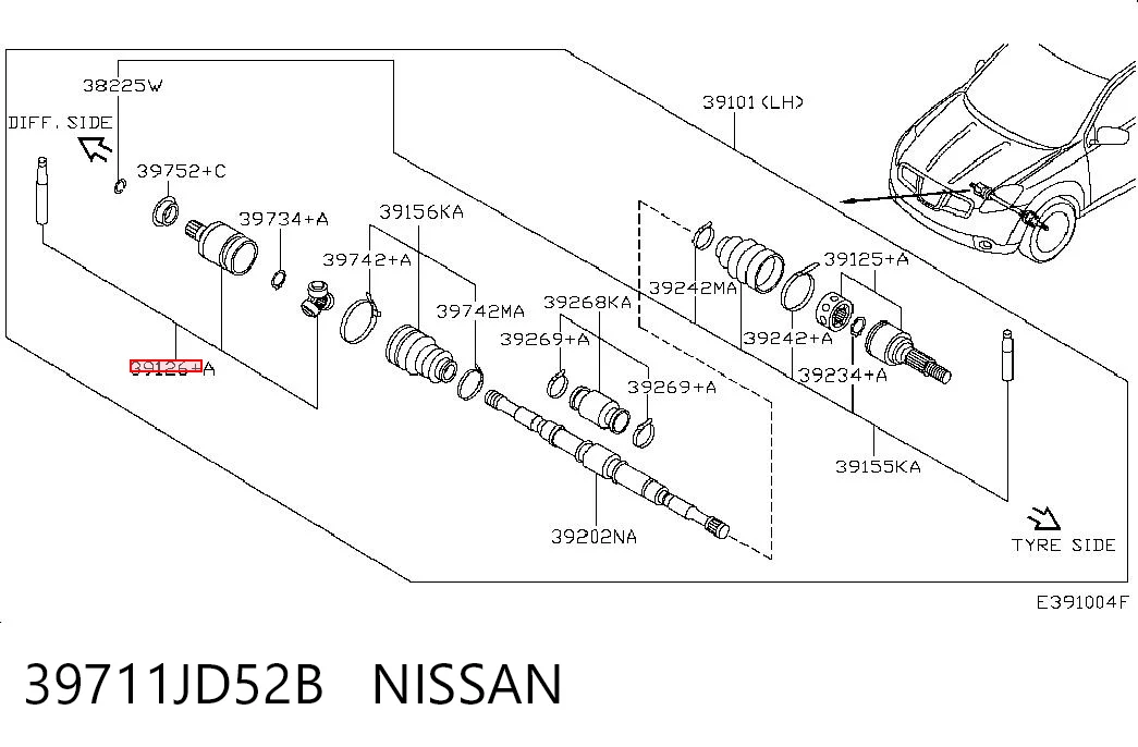 BB6381 Posterparts ШРКШ внутрішній, передній, лівий