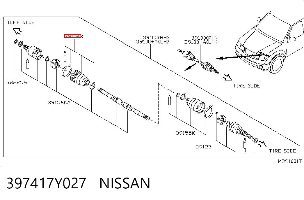 NI0023 DAC Пильник ШРКШ внутрішній, передній півосі