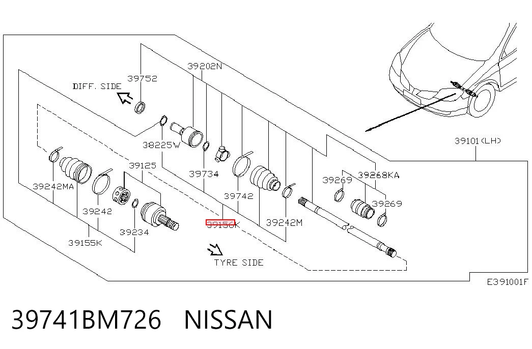  Пильник ШРУСа внутрішній Nissan Primera 