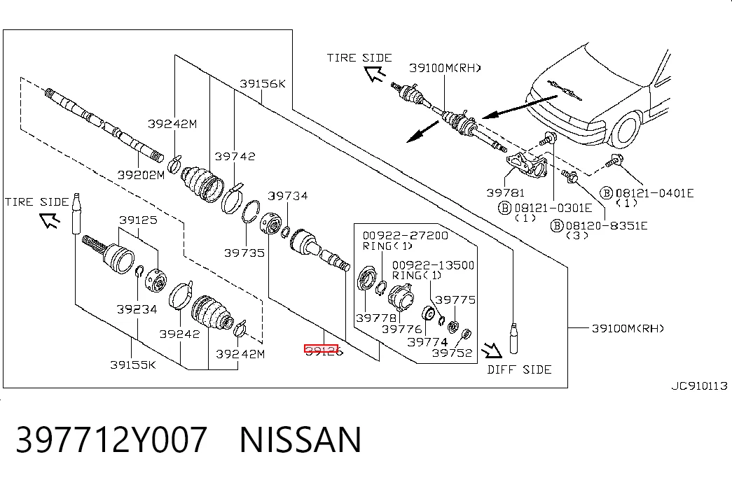 ШРКШ внутрішній, передній, правий Nissan Maxima седан (A32) (1994 - 2000) ціна, від 131.58 USD