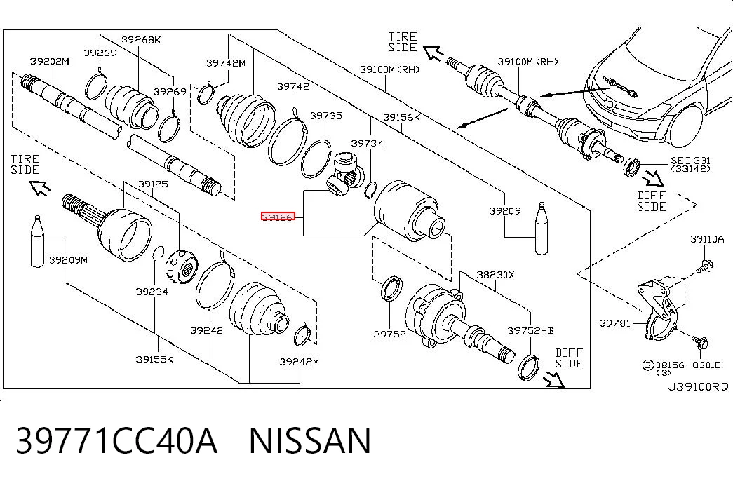 Купити ШРУС внутрішній правий Nissan Murano  Z50