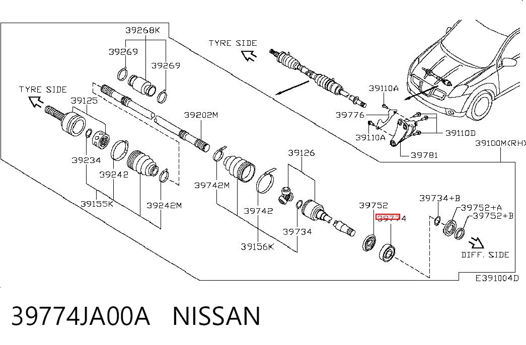 Купити 95517208 Peugeot/Citroen Підвісний підшипник передньої піввісі