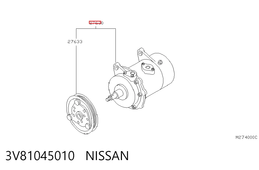 Компресор системи кондиціювання Nissan Patrol позашляховик (Y61) (1997 - 2010) ціна, від 164.47 USD