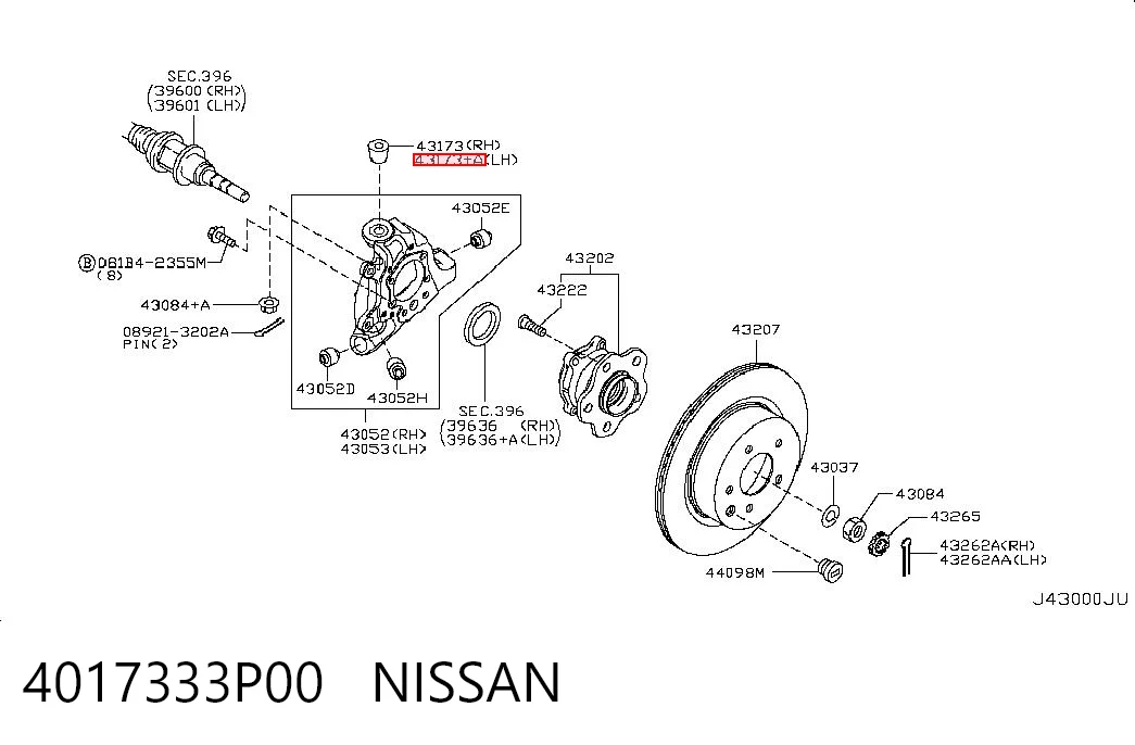 4017333P00 Nissan/Infiniti Кульові на авто