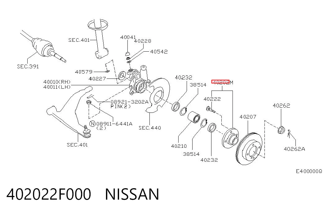 Маточина (передня) на Nissan Primera  P11