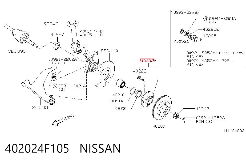 Маточина (передня) на Nissan Micra  K11