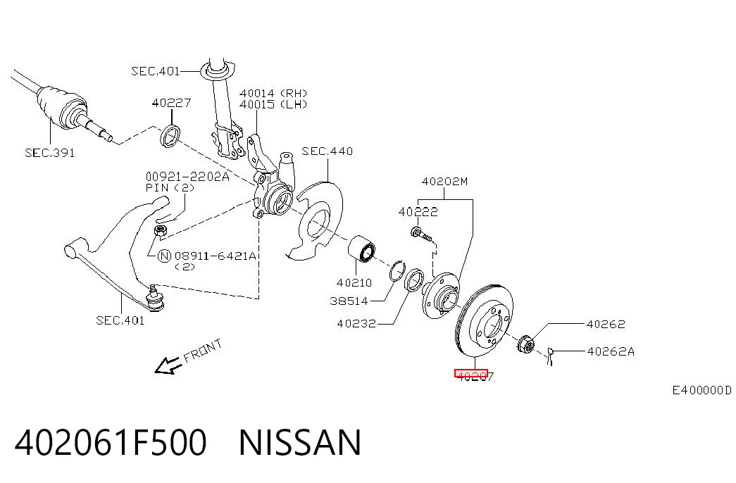 Диск гальмівний передній Nissan Micra 