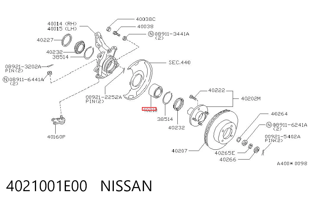 Підшипник маточини Nissan Bluebird 