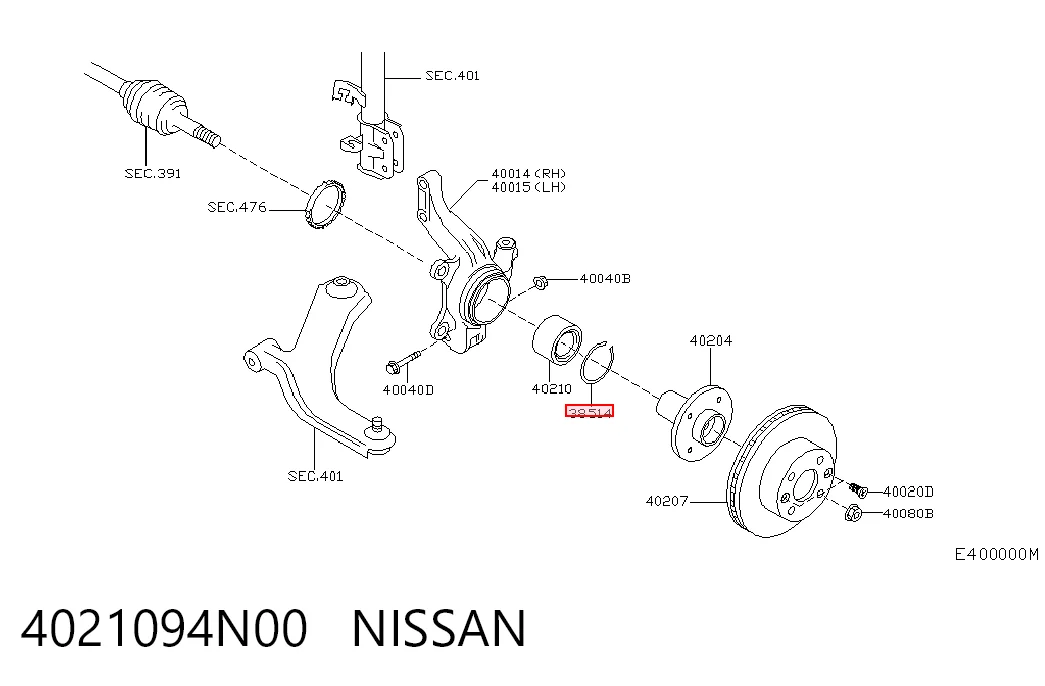 H11010BTA Japan Cars Підшипник маточини передньої