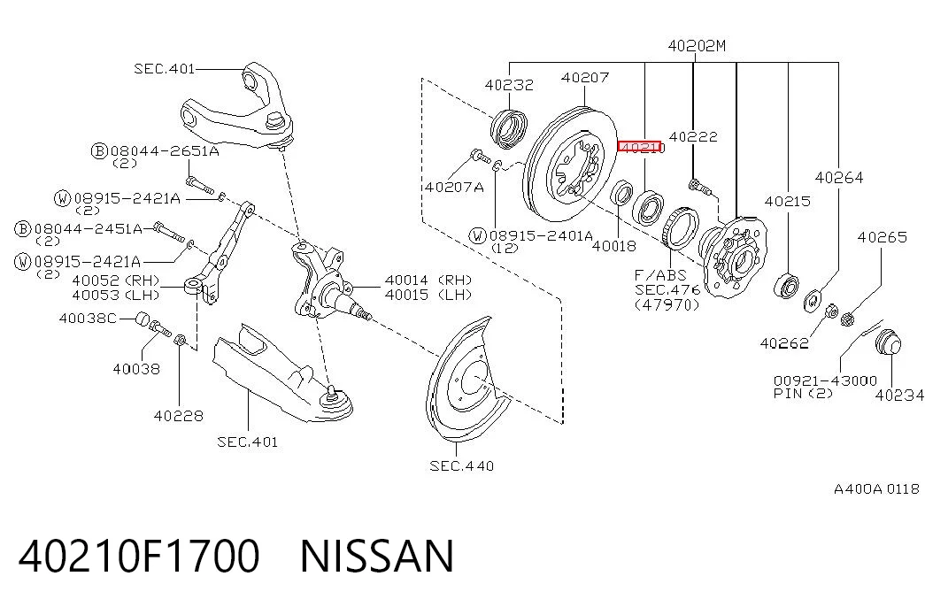 Купити MB633086 Chrysler Підшипник маточини передньої, внутрішній