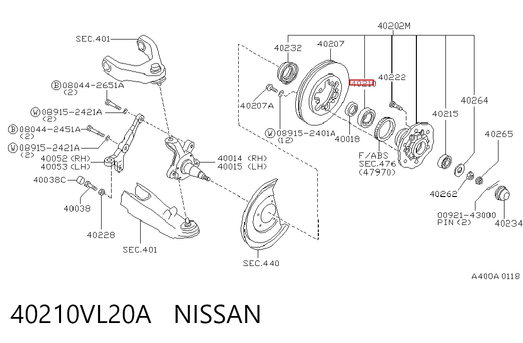 Купити MB633086 Chrysler Підшипник маточини передньої, внутрішній