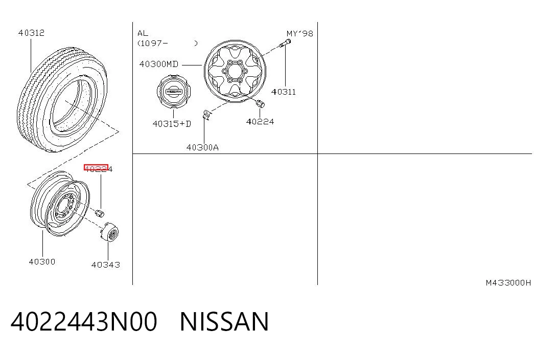 Гайка колеса на Nissan Altima L33 