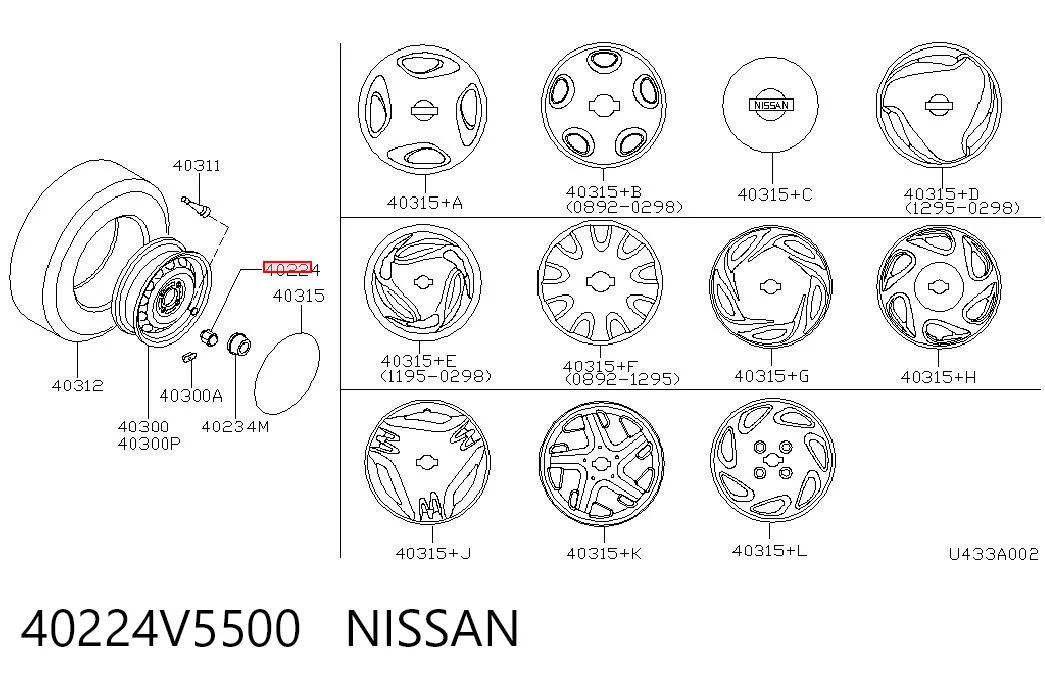 Гайка колісна Nissan Teana 