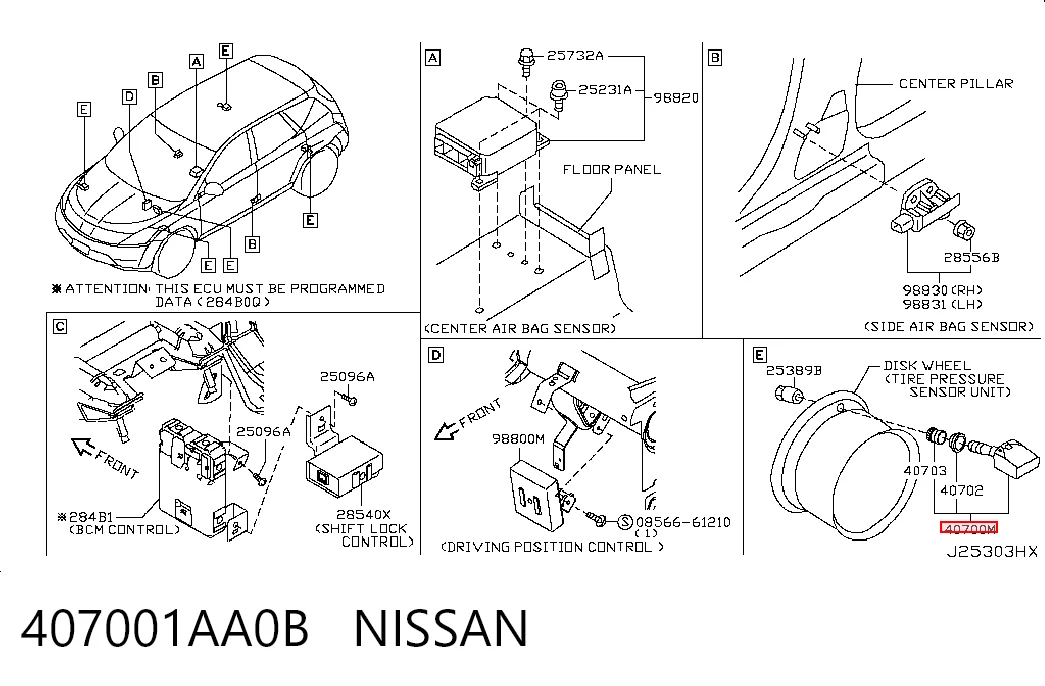 Датчик тиску повітря в шинах Nissan Armada 