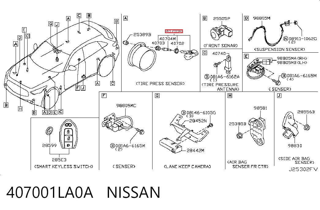 Купити Датчик тиску в шинах Nissan LEAF I ZE0