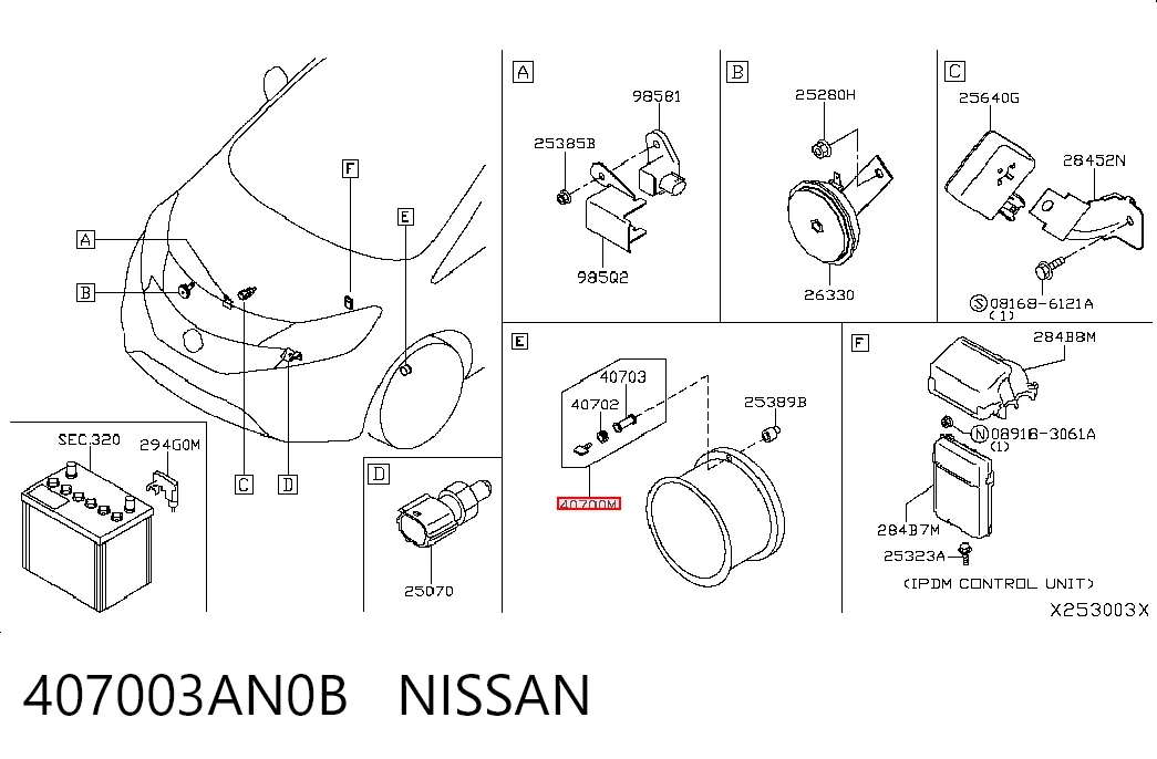 407003AN0B Nissan/Infiniti Датчик шин