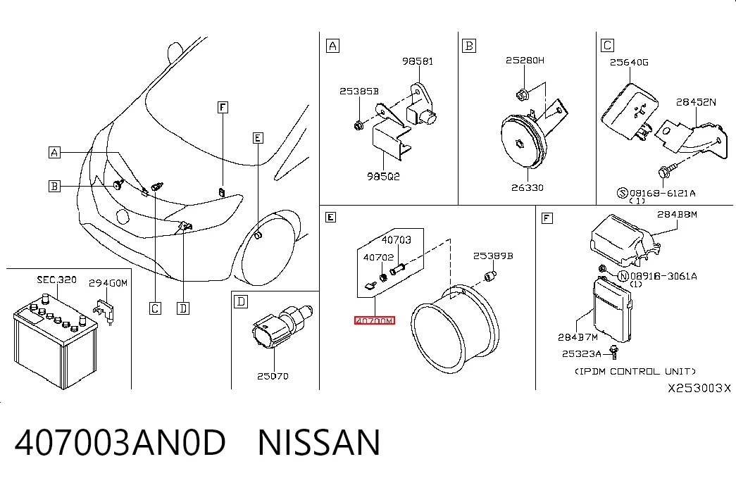 407003AN0D Nissan/Infiniti Датчик шин