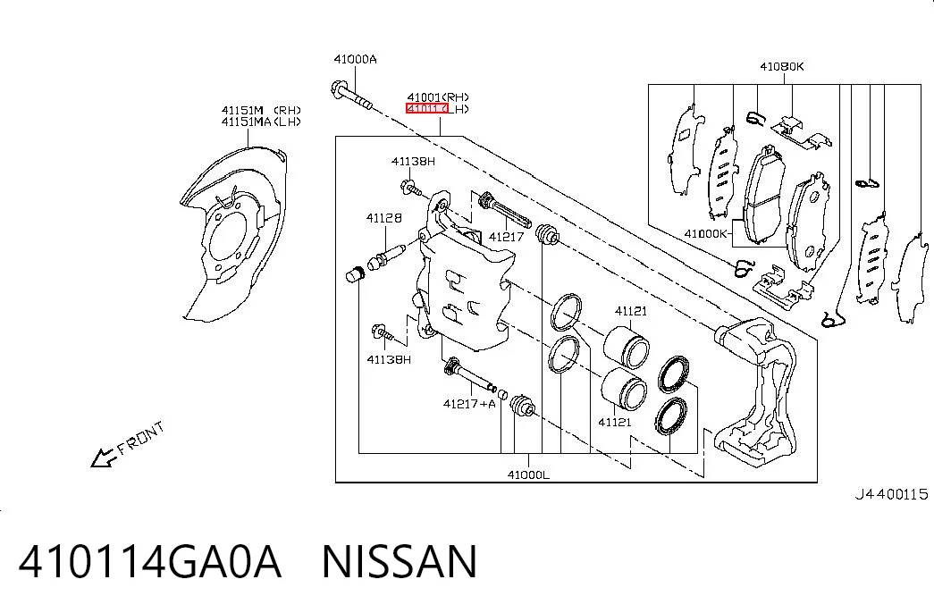 410114GA0A Nissan/Infiniti Супорт тормзной