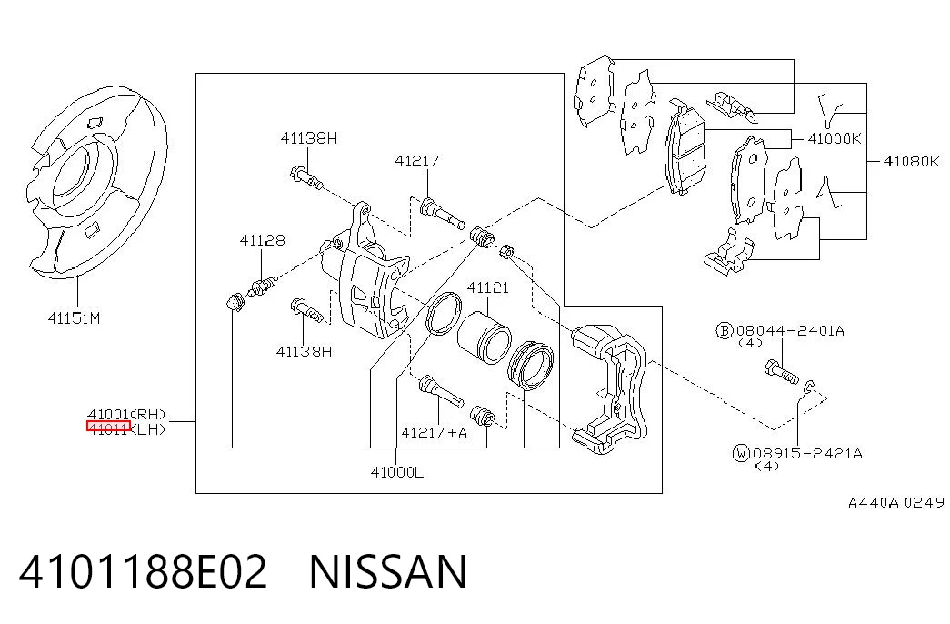 4101188E02 Nissan/Infiniti Супорт тормзной