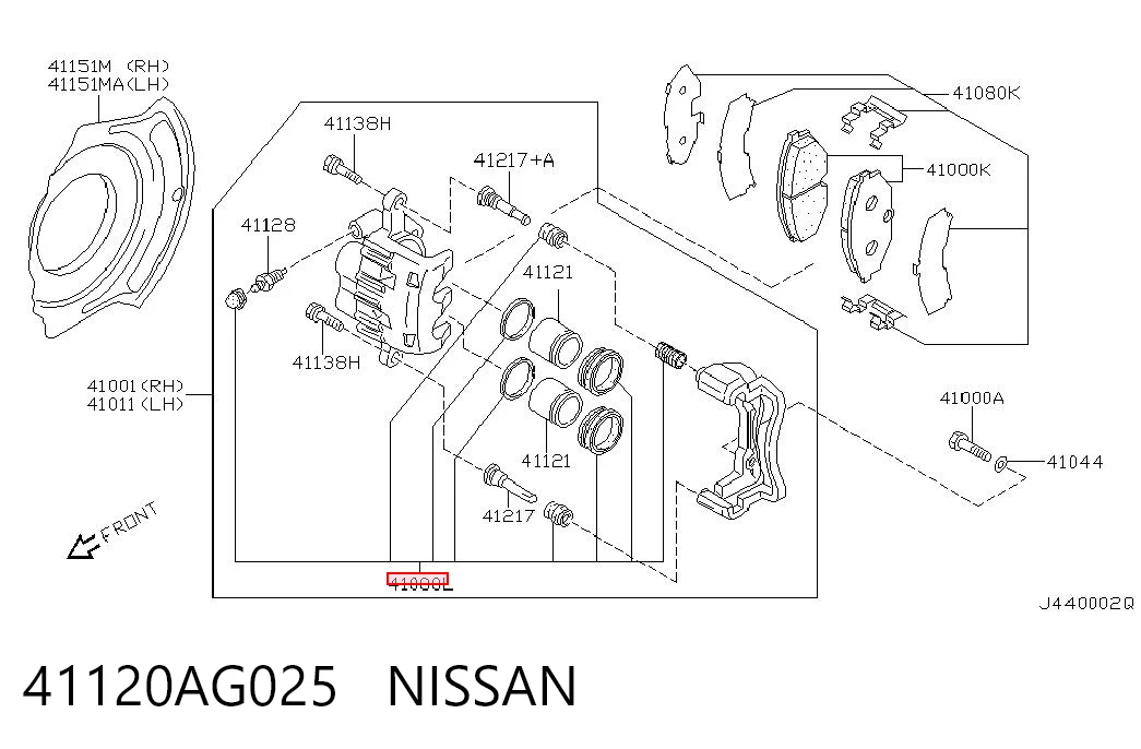 Купити Ремкомплект переднього супорту Nissan Maxima  A33
