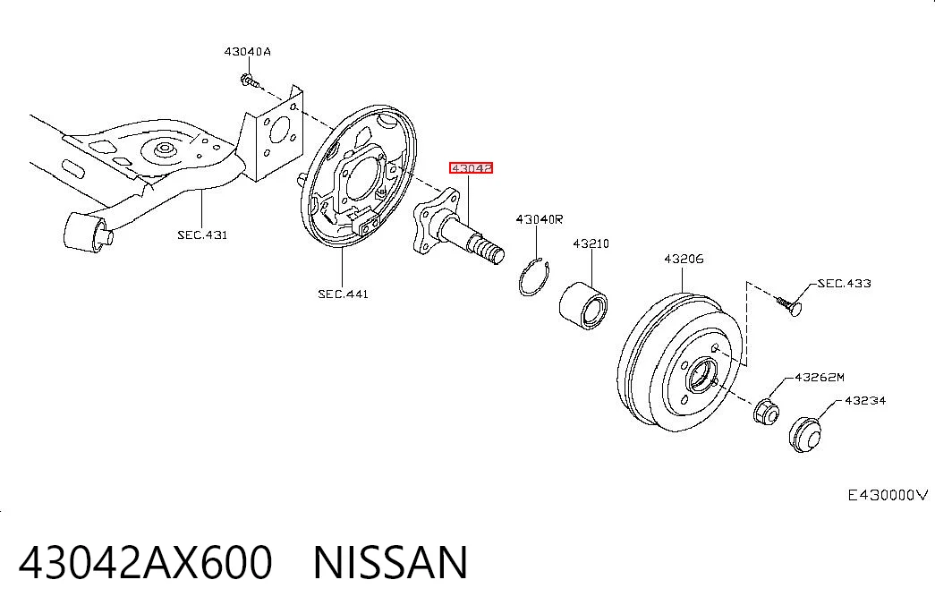 Маточина задня на Nissan Note  E11