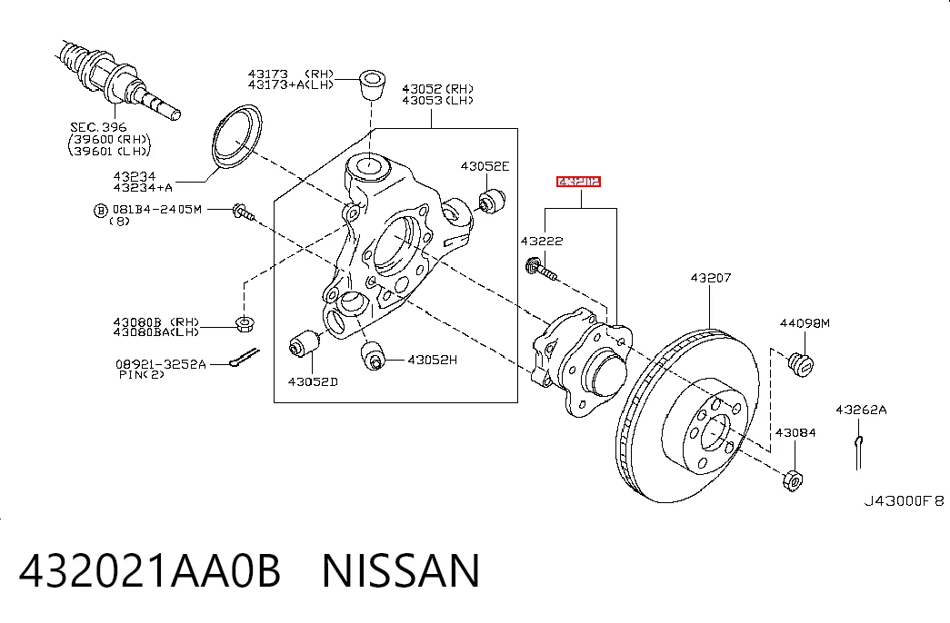 Маточина заднього колеса Nissan Murano 