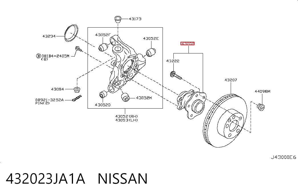 432023JA1A Nissan/Infiniti Маточина задня