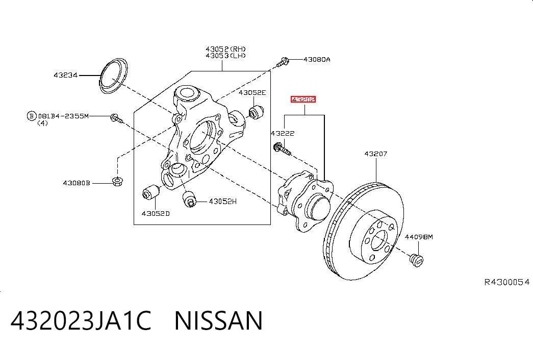 432023JA1C Nissan/Infiniti Маточина задня
