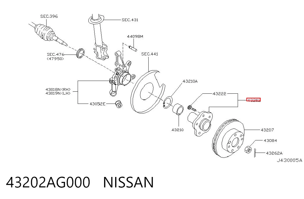 Маточина заднього колеса Nissan X-Trail 