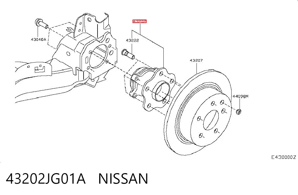 43202JG01A Nissan/Infiniti Маточина задня