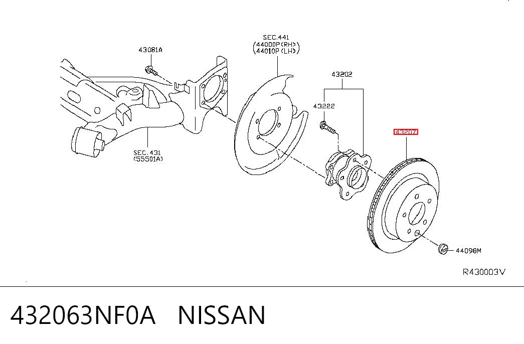 432063NF0A Nissan/Infiniti Дискові гальма