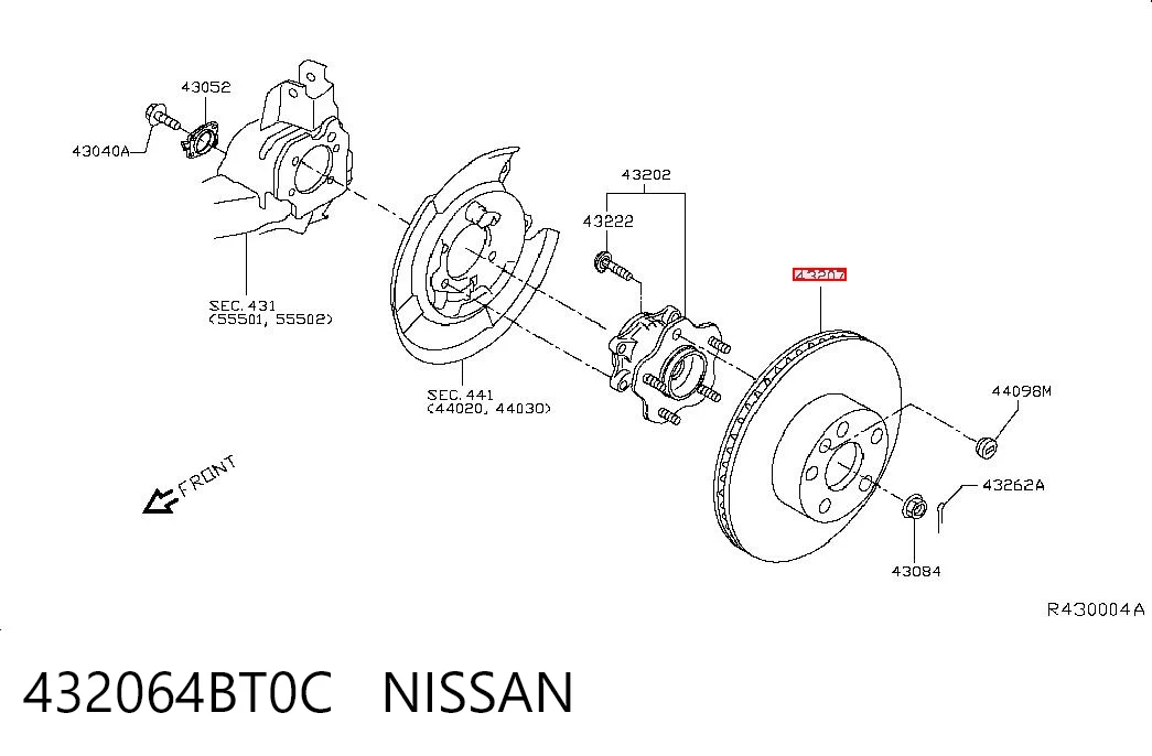 432064BT0C Nissan/Infiniti Дискові гальма