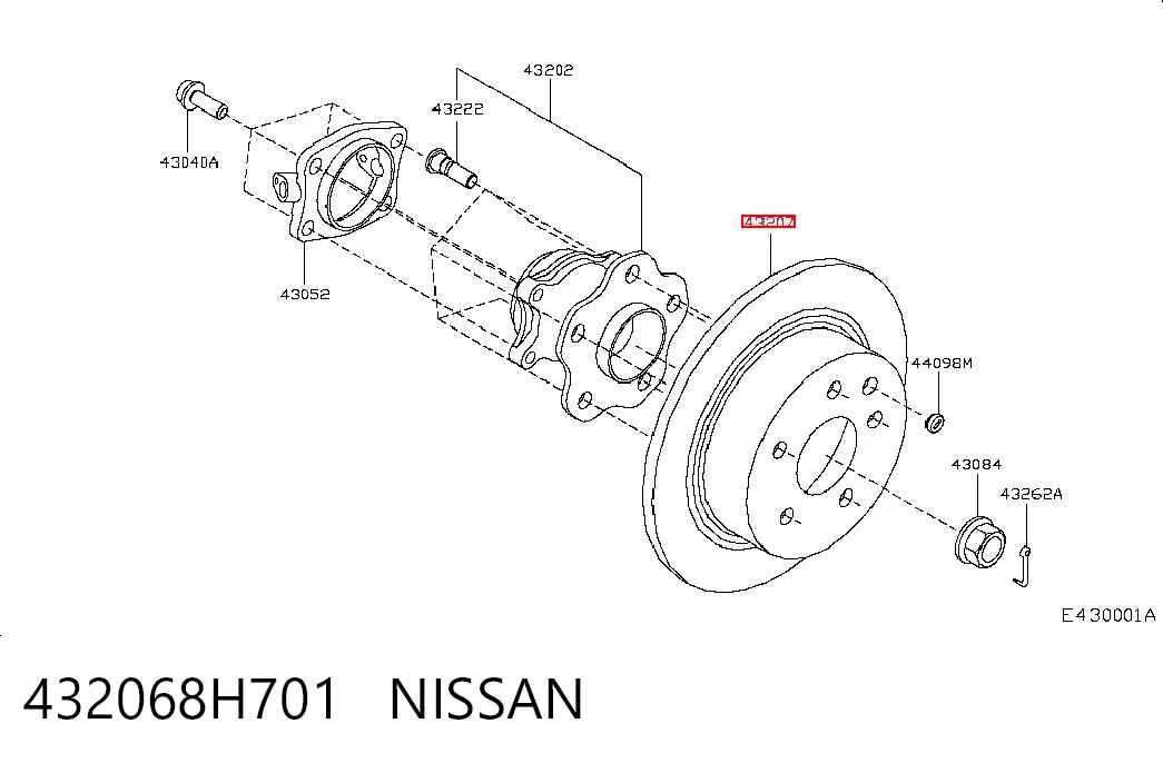 432068H701 Nissan/Infiniti Дискові гальма