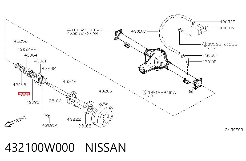  Підшипник задньої ступиці Nissan Terrano 2