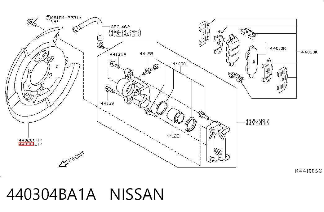 440304BA1A Nissan/Infiniti Захист гальмівного диска заднього, лівого