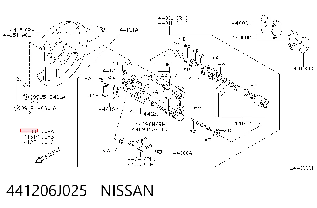 Купити Ремкомплект супорту Nissan Maxima  A33