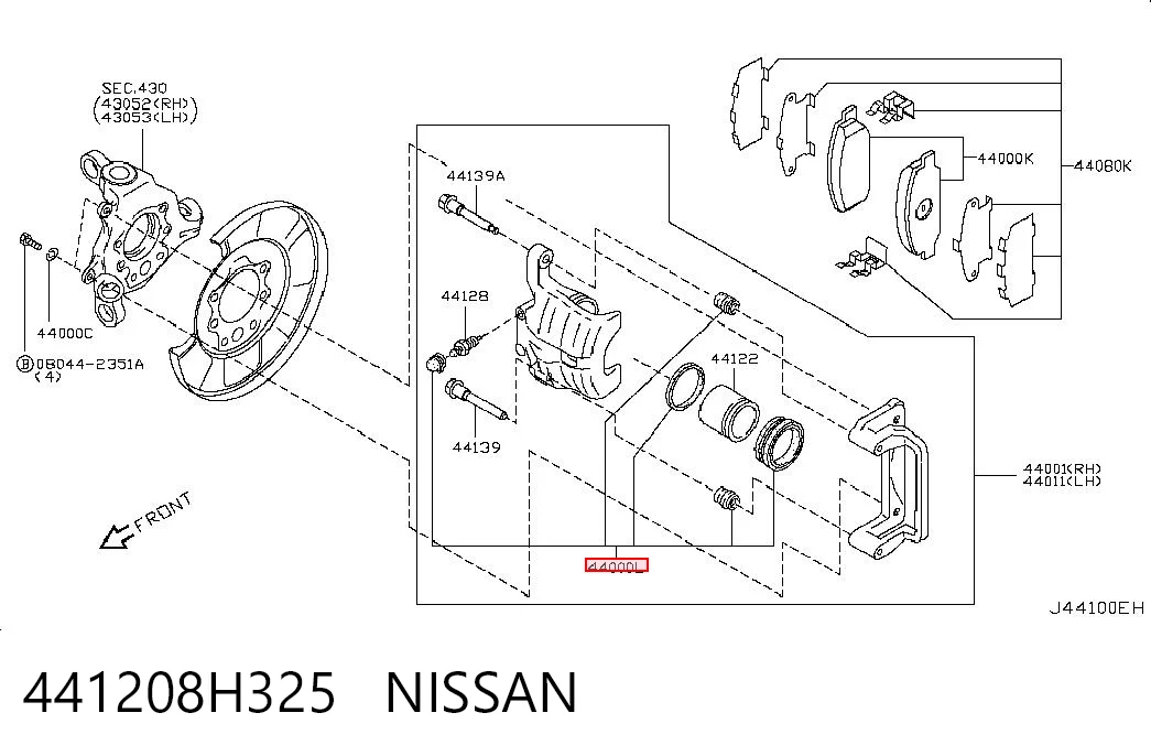 Ремкомплект супорту гальмівного заднього Nissan X-Trail позашляховик (T30) (2001 - 2007) ціна, від 9.38 USD