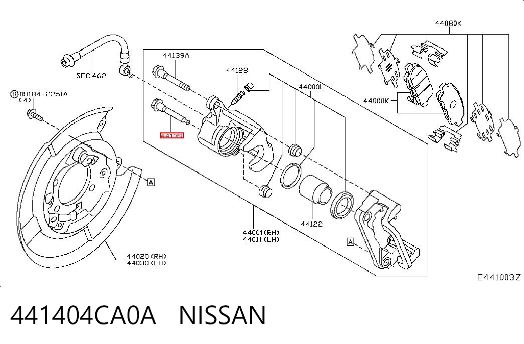 Направляюча супорту переднього Renault (RVI) 441404CA0A ціна, від 18.18 USD