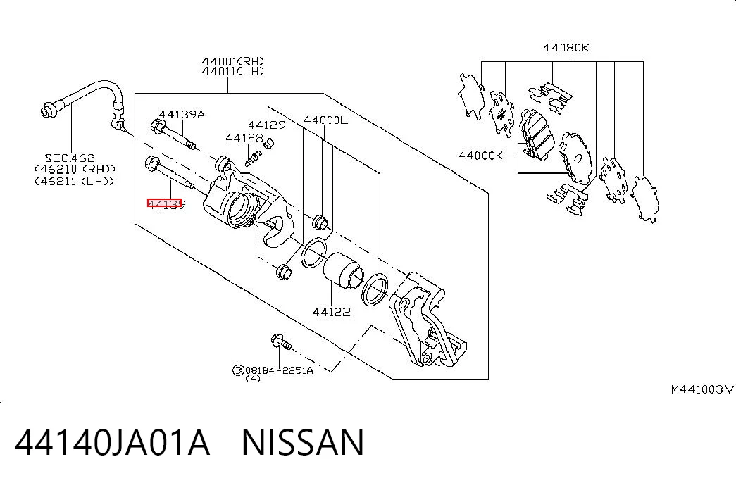 Направляюча супорту заднього, нижня J3271012 Nipparts