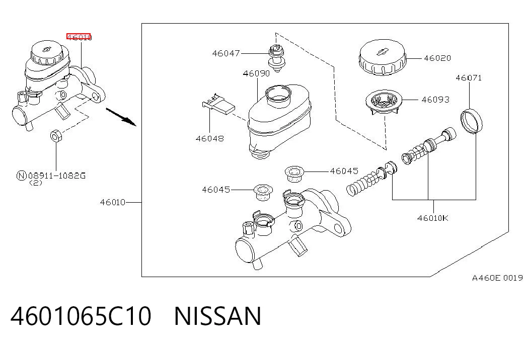 Циліндр гальмівний, головний Nissan Sunny 3 N14