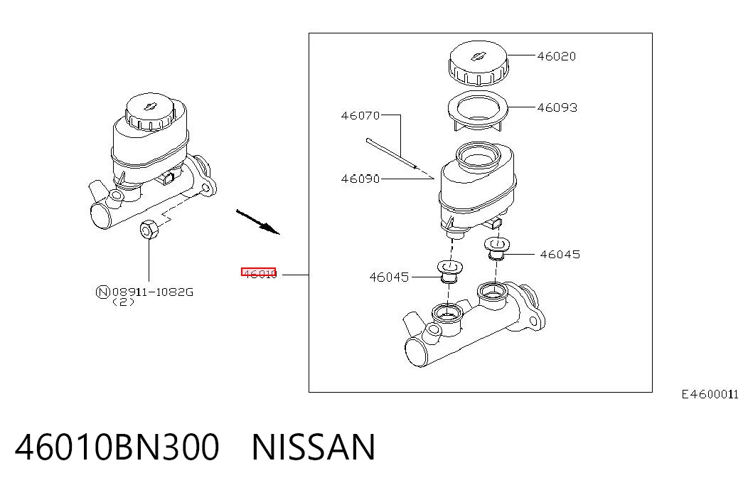 Циліндр гальмівний, головний на Nissan Almera TINO V10