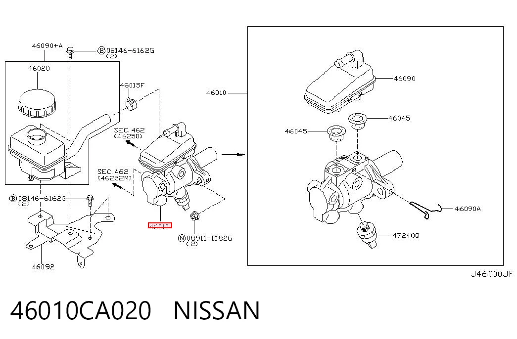 Циліндр гальмівний, головний на Nissan Murano  Z50