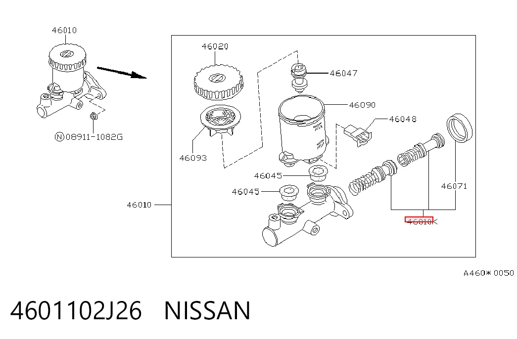 Ремкомплект головного гальмівного циліндру на Nissan Patrol  Y61