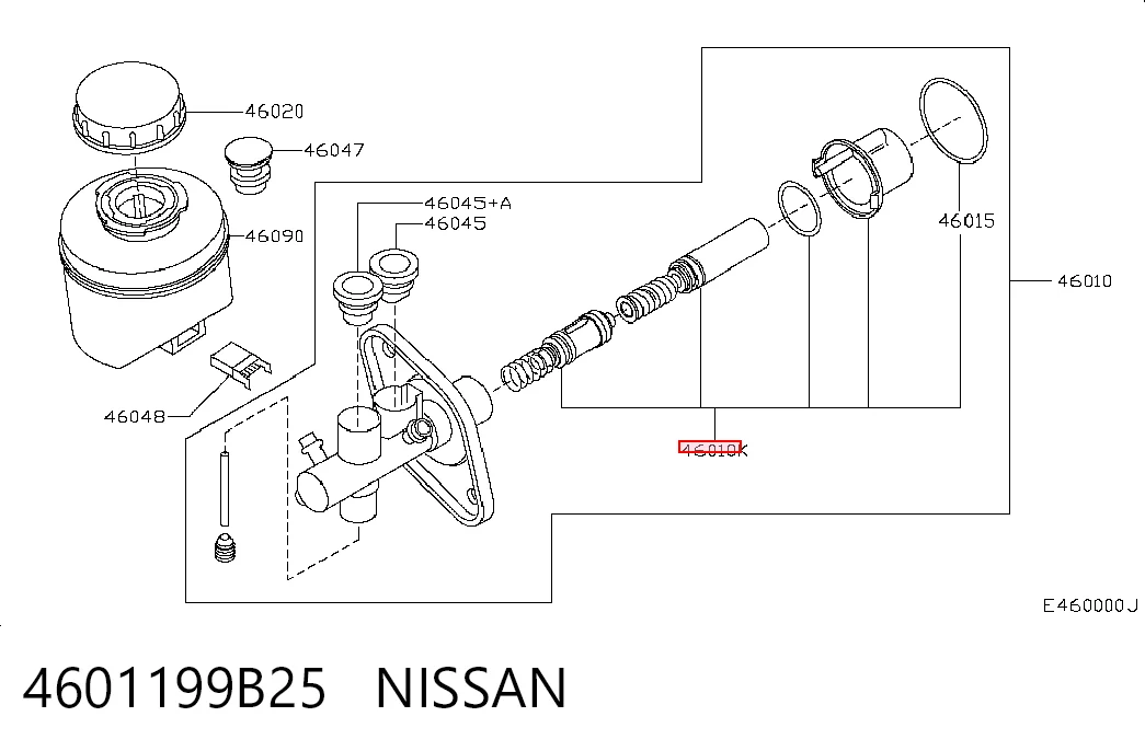 Ремкомплект головного гальмівного циліндру на Nissan Micra  K11