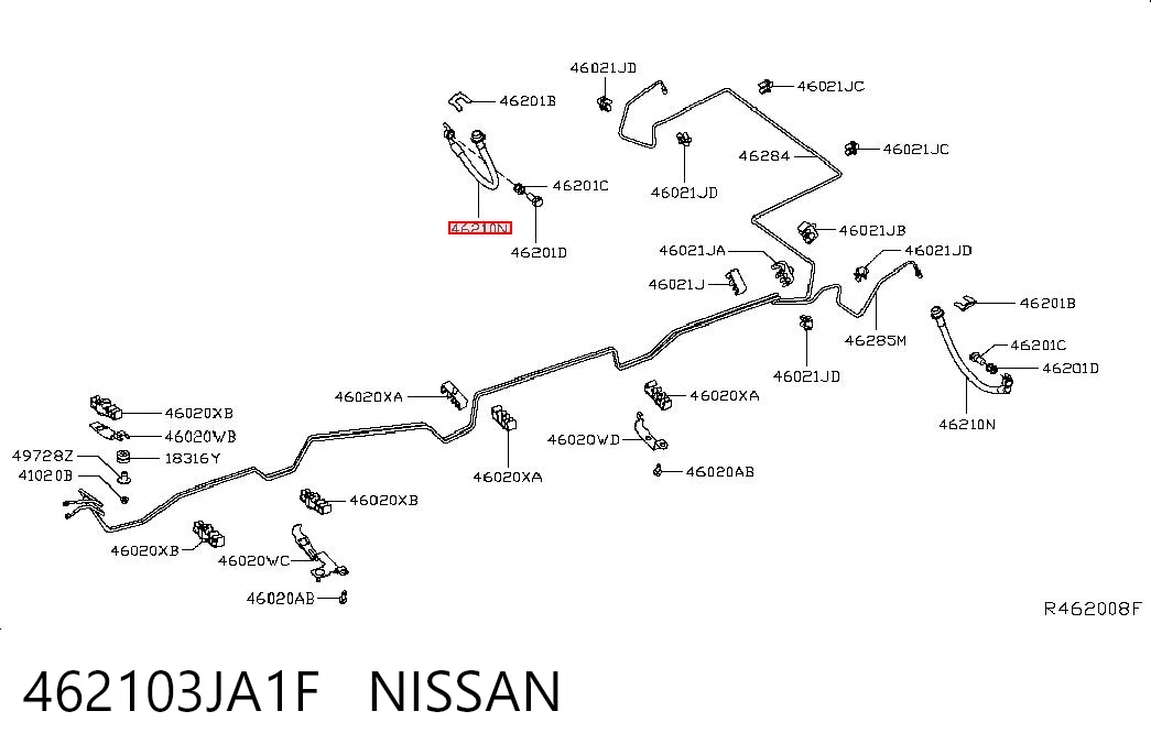 462103JA1F Nissan/Infiniti Шланг гальмівний задній